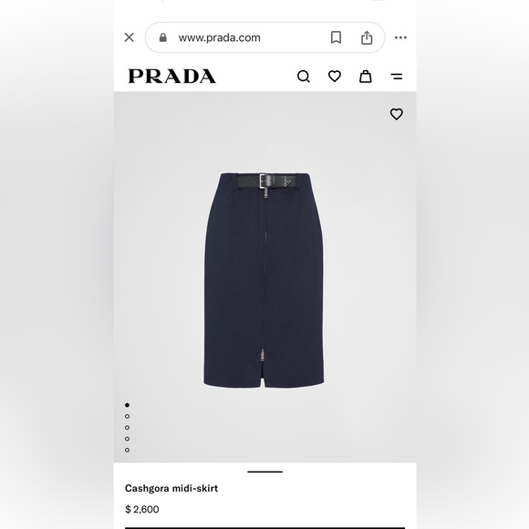 Black Prada Zip Up Midi Skirt - Picture 5 of 5
